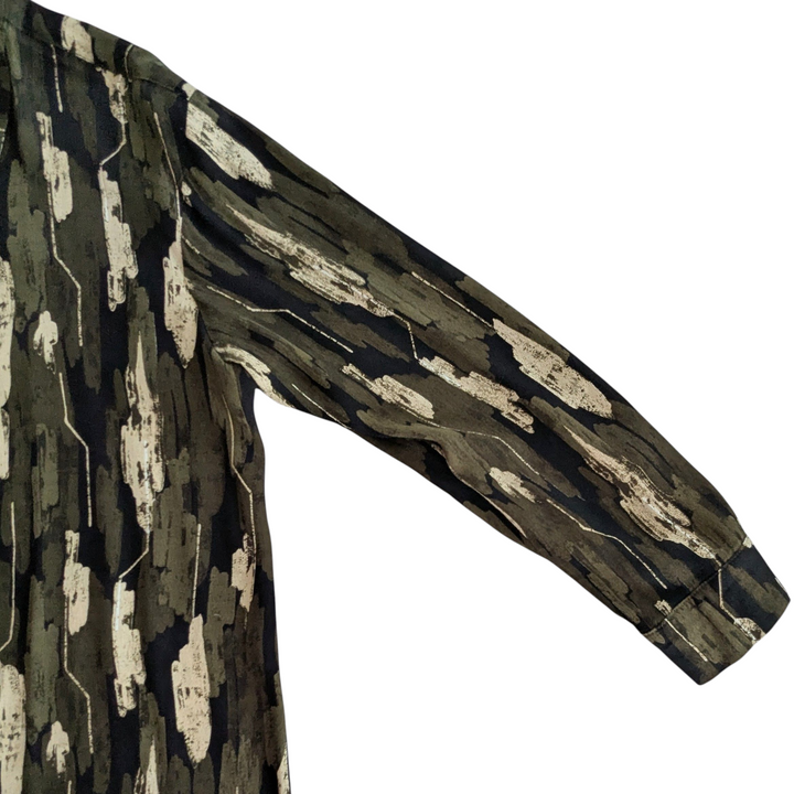 Bel Kazan Olive Print Blouse Size Medium