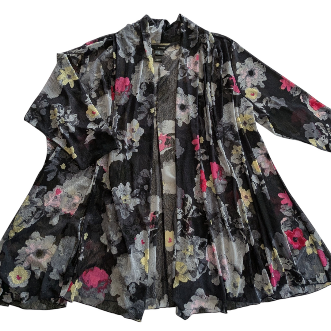 Ali Miles Mesh Open Cardigan Size 3X