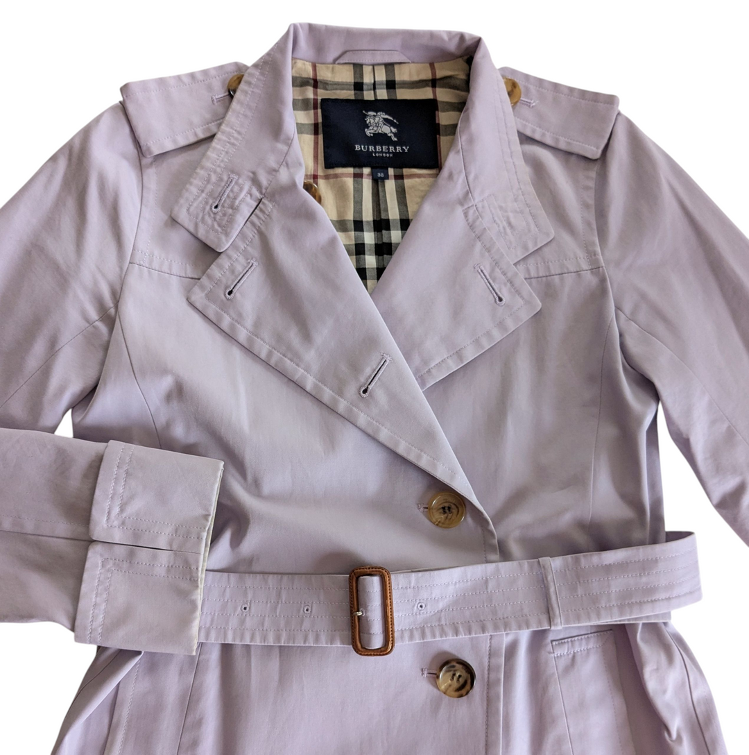 Burberry Lilac Trench Coat Size 38