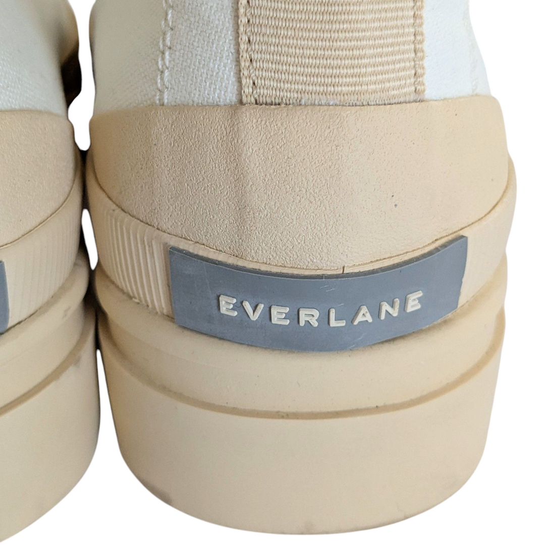 Everlane Cream Canvas Utility Boots Size 7
