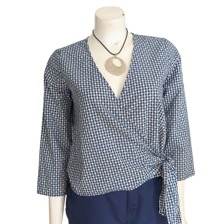 Madewell Plaid Wrap Top Size XS