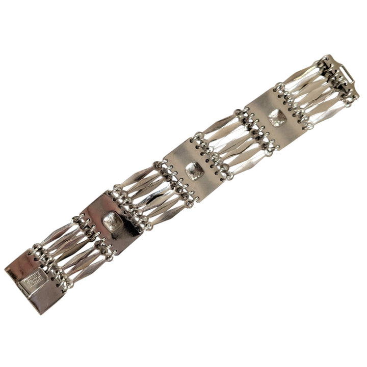 Mexican Sterling Silver Panel Bracelet