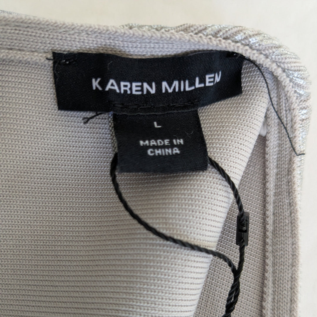 Karen Millen Silver Foil Midaxi Dress Size Large NWT