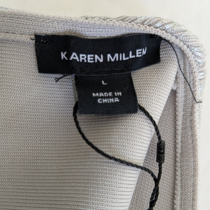 Karen Millen Silver Foil Midaxi Dress Size Large NWT