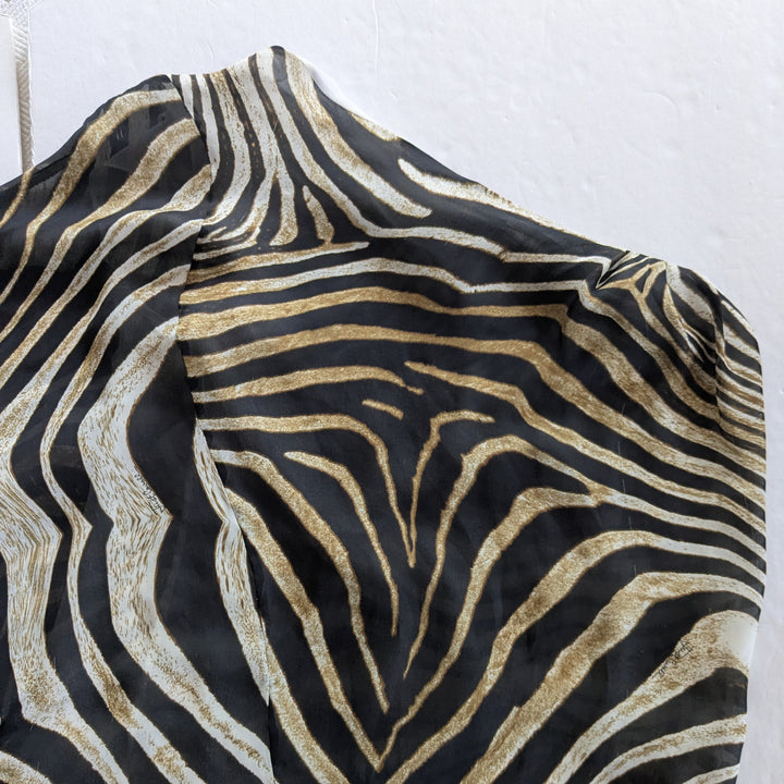 Just Cavalli Zebra Print Silk Mini Dress Size 6