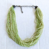 Green Multi Strand Micro Bead Necklace