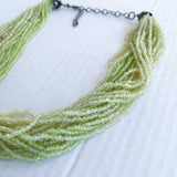 Green Multi Strand Micro Bead Necklace