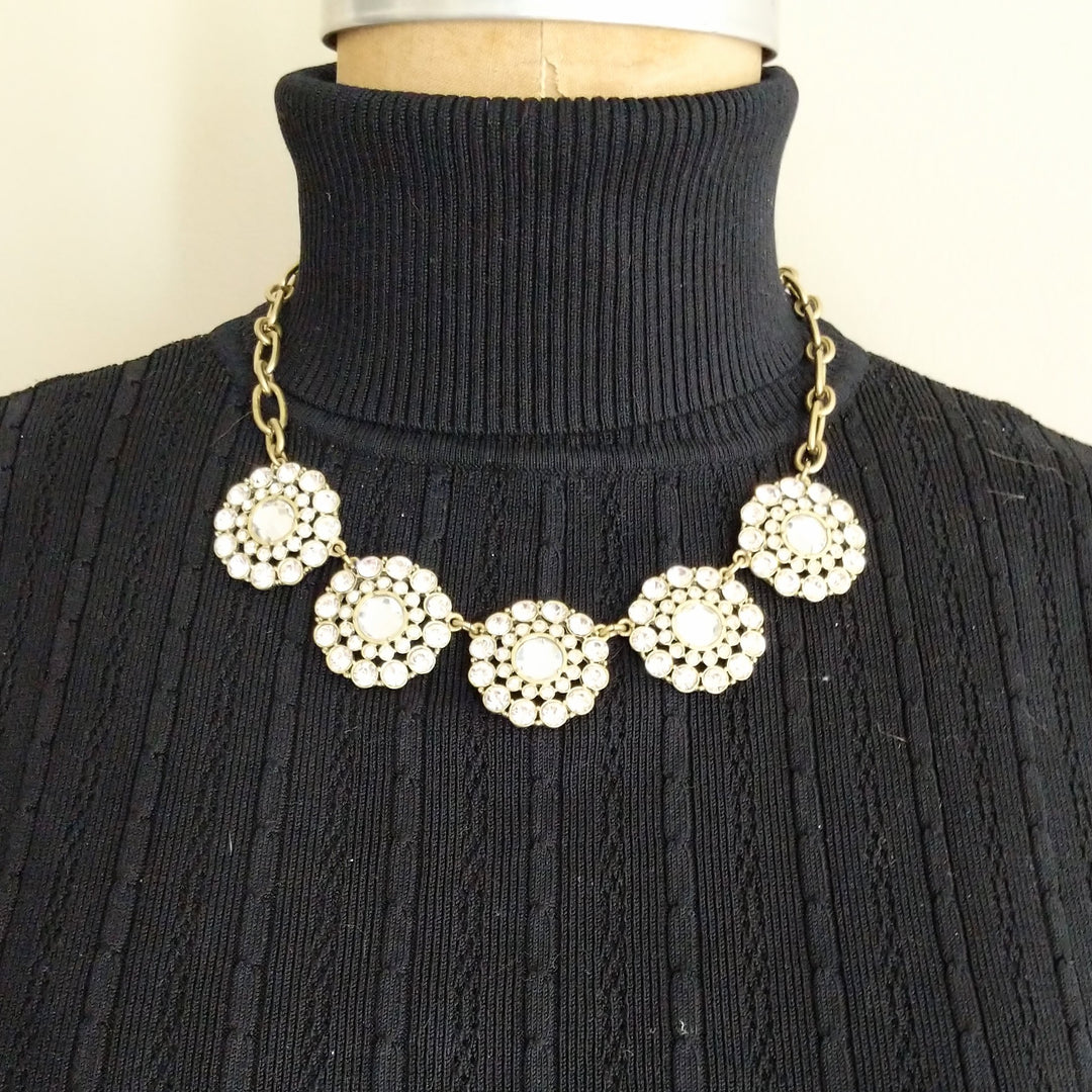 J. Crew Crystal Layered Circle Necklace