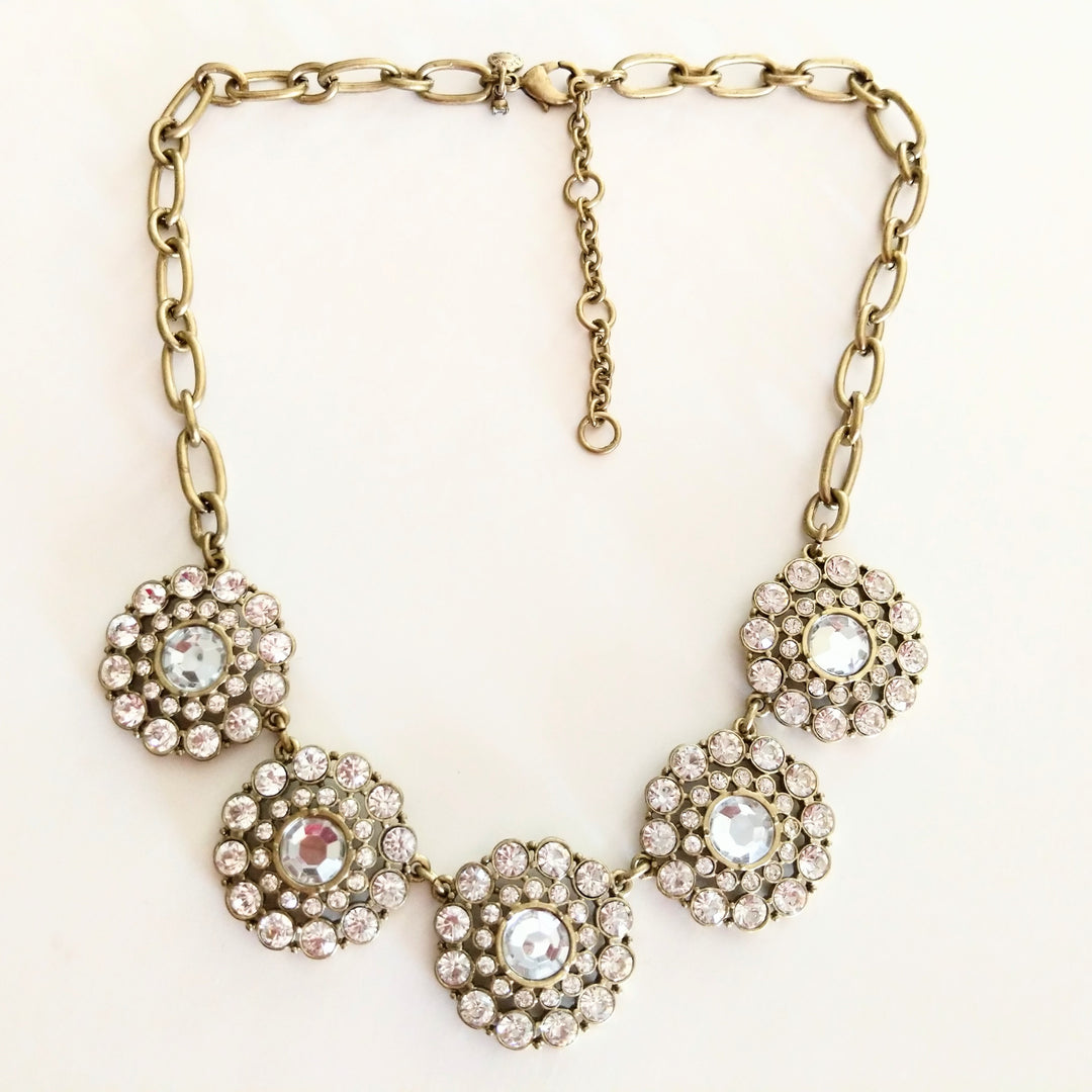 J. Crew Crystal Layered Circle Necklace