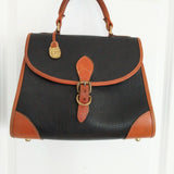 Dooney and Bourke Top Handle Satchel in Black and Tan