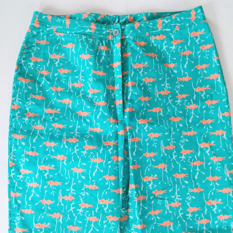 Lilly Pulitzer Turquoise Crop Pants Dize 6
