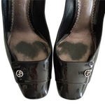 Giorgio Armani Crystal Embellished Logo Pumps Size 38.5