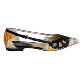 Emilio Pucci Silk Wrapped Pointed Toe Flats Size 8.5