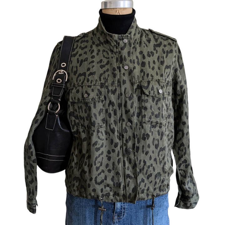 Rails Collins Green Leopard Print Jacket Size M