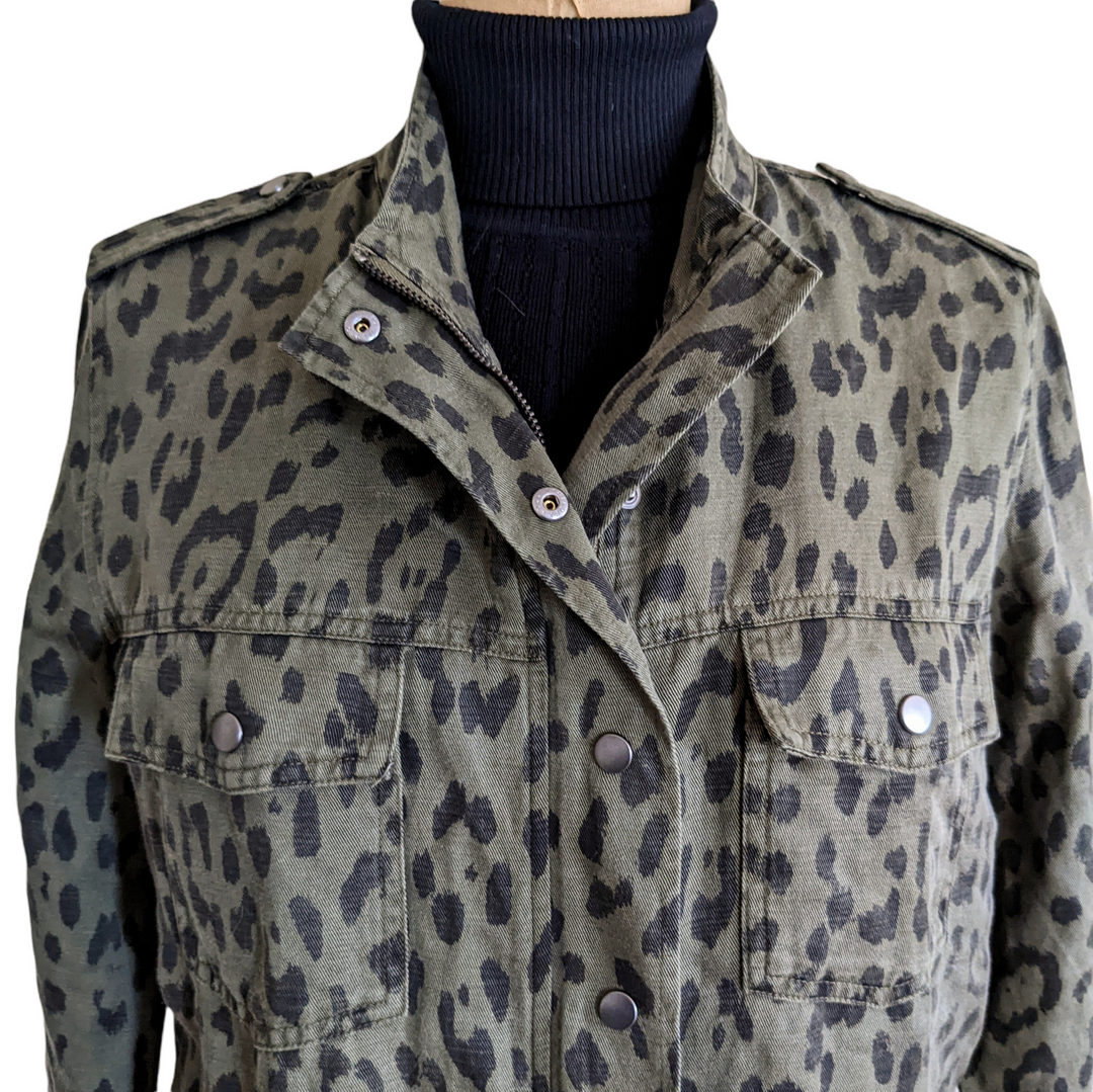 Rails Collins Green Leopard Print Jacket Size M