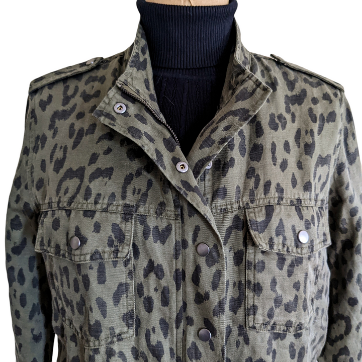 Rails Collins Green Leopard Print Jacket Size M