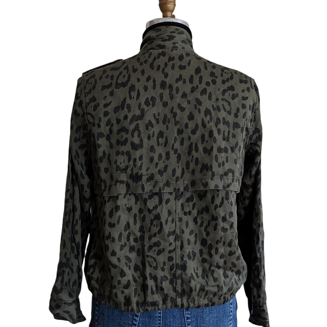 Rails Collins Green Leopard Print Jacket Size M