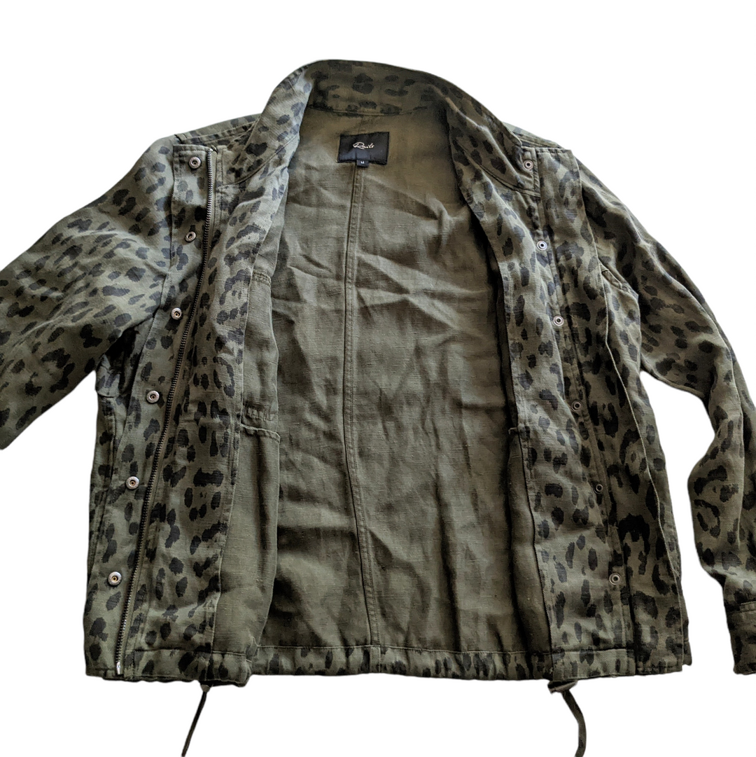 Rails Collins Green Leopard Print Jacket Size M