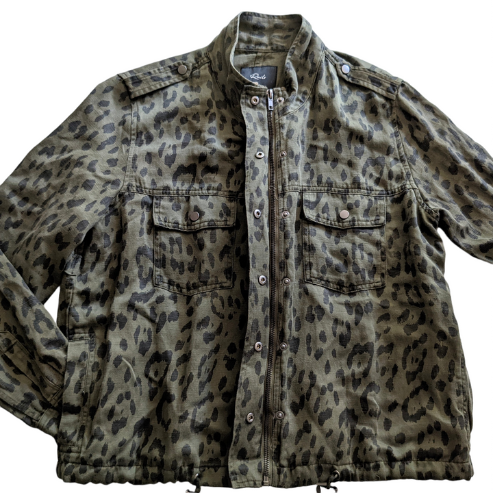 Rails Collins Green Leopard Print Jacket Size M