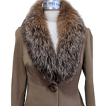 Charles Chang-Lima Fox Fur Collar Suit Size 8