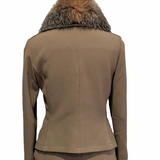 Charles Chang-Lima Fox Fur Collar Suit Size 8
