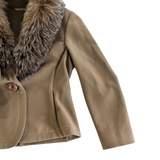 Charles Chang-Lima Fox Fur Collar Suit Size 8