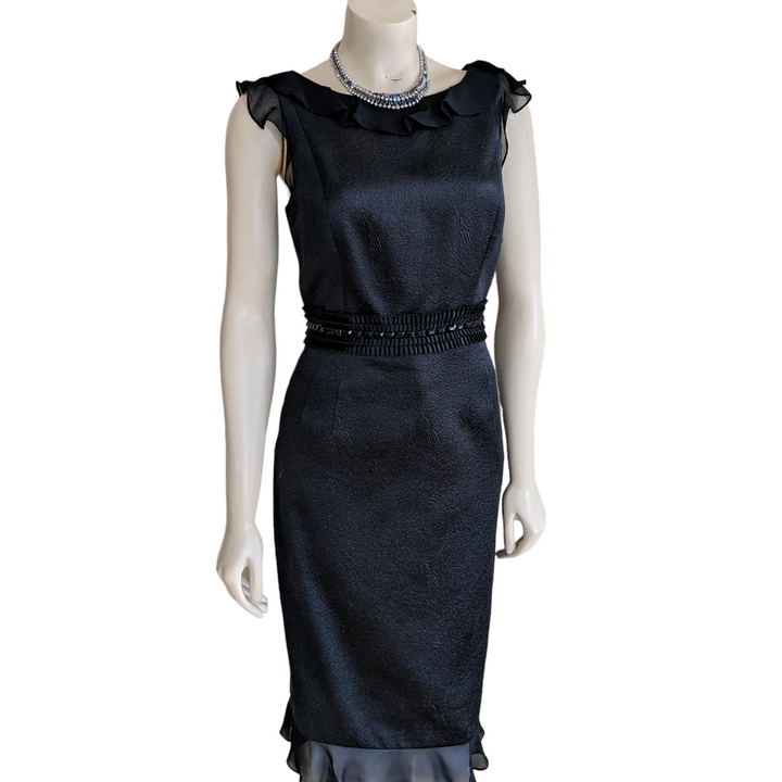 Carmen Marc Valvo Black Cocktail Dress Size 8