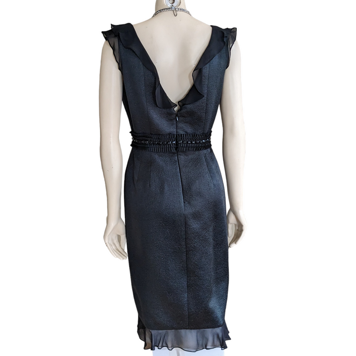 Carmen Marc Valvo Black Cocktail Dress Size 8