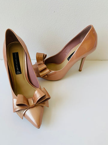 Steven by Steve Madden Pink Patent Bow Pumps Size 7.5