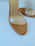 Heels Charm Nude and Clear Heeled Sandals Size 8