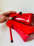 Yves Saint Laurent Tribute Red Sued Platform Pump Size 36