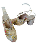 Silent D “Deloos” Sequined Round Heeled Tie Up Slingbacks  38
