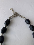 Patricia Nash Deep Blue Speckled Chunky Rhinestone Stone Pendent Necklace