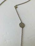Fossil Chevron Stainless Steel Silver Tone Pave Necklace
