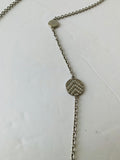 Fossil Chevron Stainless Steel Silver Tone Pave Necklace