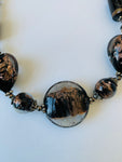 Black Painted Bead Statement Necklace