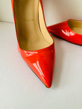 Christian Louboutin Orange Patent Stiletto Leather So Kate Pumps Size 37