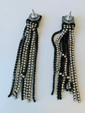 Rhinestone Dangler Earrings In Black
