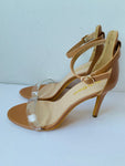 Heels Charm Nude and Clear Heeled Sandals Size 8