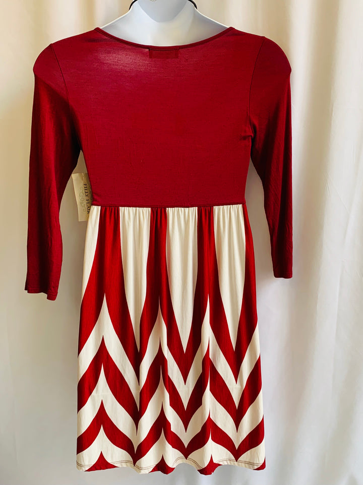 Filly Flair Burgundy Chevron Knit Dress Size Large