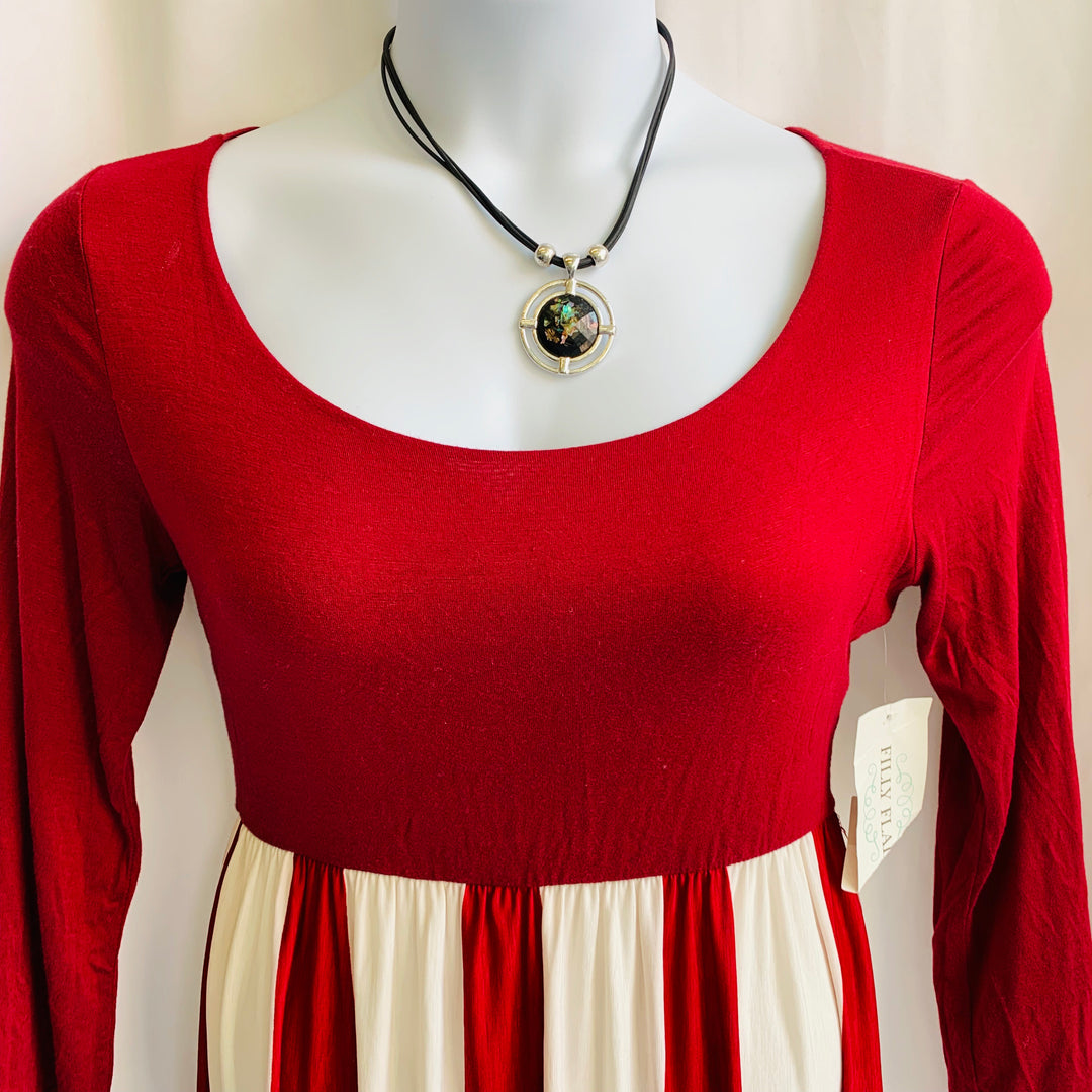Filly Flair Burgundy Chevron Knit Dress Size Large