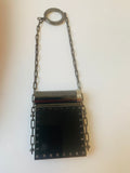 Authentic Valentino Garavani Black Mini Rockstud Lipstick Minaudiere Charm