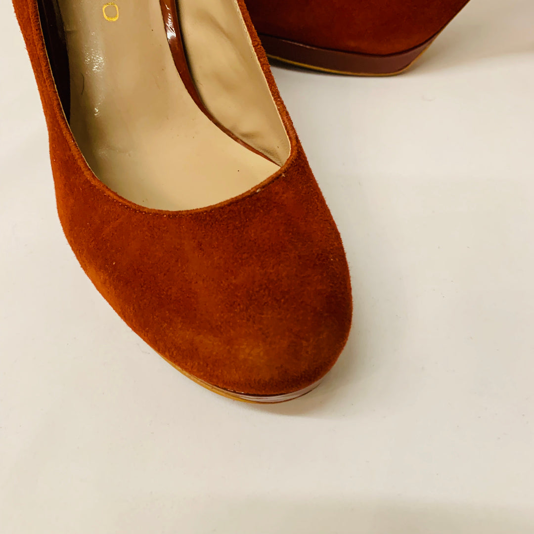 Franco Sarto Rust Balada Suede Pump Size 7