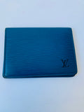 Louis Vuitton Leather Epi Blue Textured Wallet/Credit Card Case