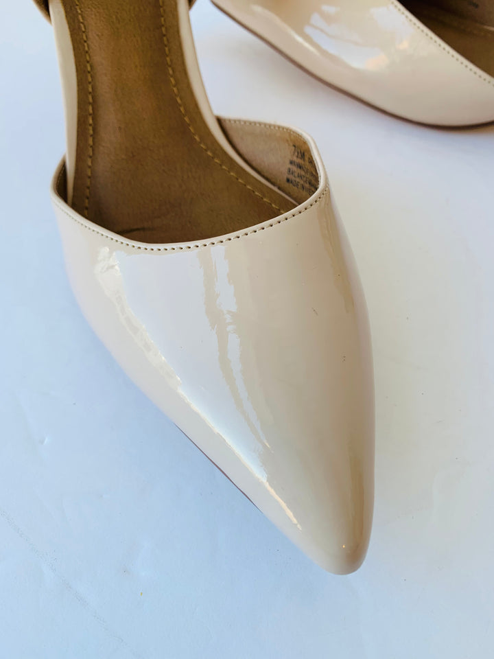 14th & Union Patent Pointed Toe Nude Heels Size 7.5