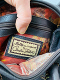 Carlos Falchi Fatto a Mano Leather Brown Mini Duffle Whipstitch Handbag