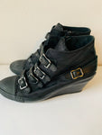 ASN Black Nylon Wedge Buckle Sneaker Size 37