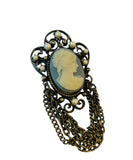 Vintage Victorian Style Blue Cameo Brooch