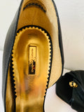 Report Signature Black Leather D’Orsay Peep Toe Lucite Heel Skull Pump Size 9