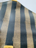 Fendi Vintage Pequin Pattern Striped Briefcase